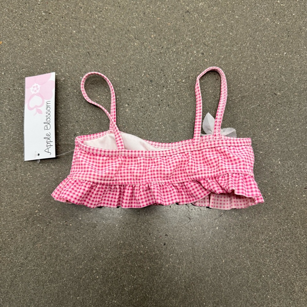 Apple Bottom Pink Gingham Ruffle Bikini Set Size 5 NWT - Picture 4 of 7